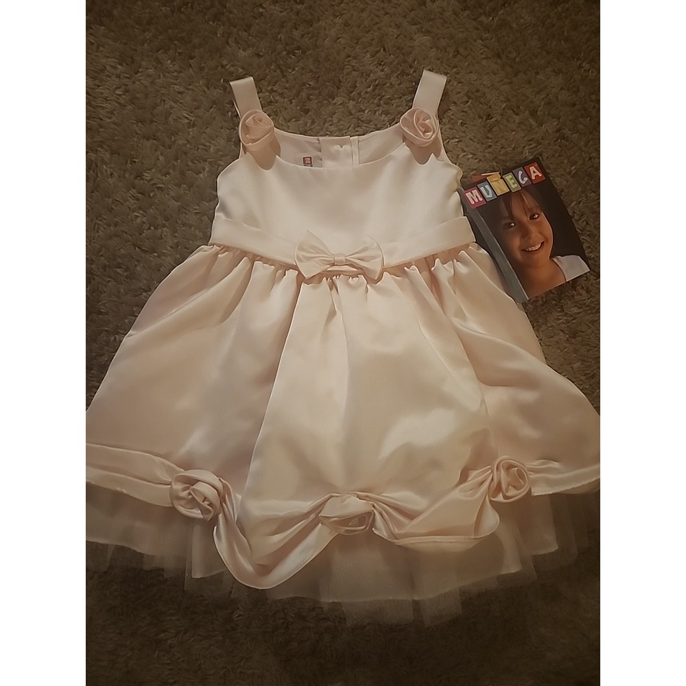 Baby Girl 24 Months Pink Dress Party, Event, Or Holiday Muneca NWT